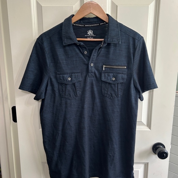 Rock & Republic Other - EUC size Large Men’s Rock & Republic navy polo shirt.Love the pockets & detail